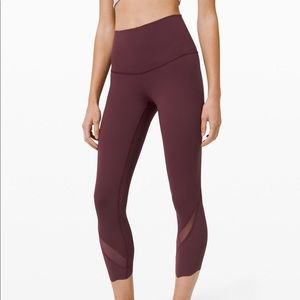 Lululemon Wunder Under Crop 23" Burgundy